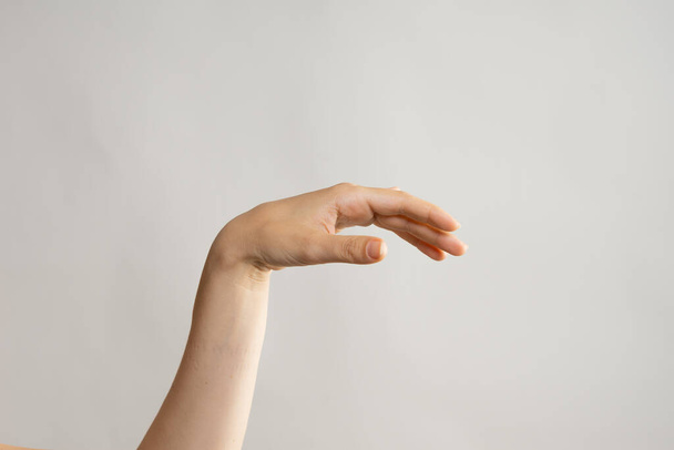 Hand gestures. Elegant female hand, pointing to the side - Valokuva, kuva