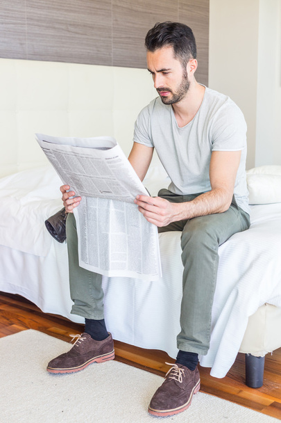 Man Reading Newspaper - Fotó, kép