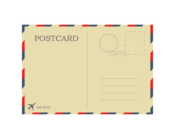 Ilustração de cartão postal antigo. Modelo de cartão postal retro. Isolado em branco - Vetor, Imagem