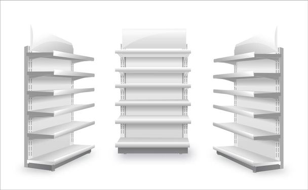 Rayonnage rack pour le commerce de magasin modèle vide pour la conception illustration vectorielle de stock isolé sur fond blanc - Vecteur, image