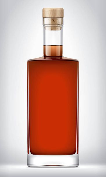 Glass Bottle on background with Cork.  - Valokuva, kuva