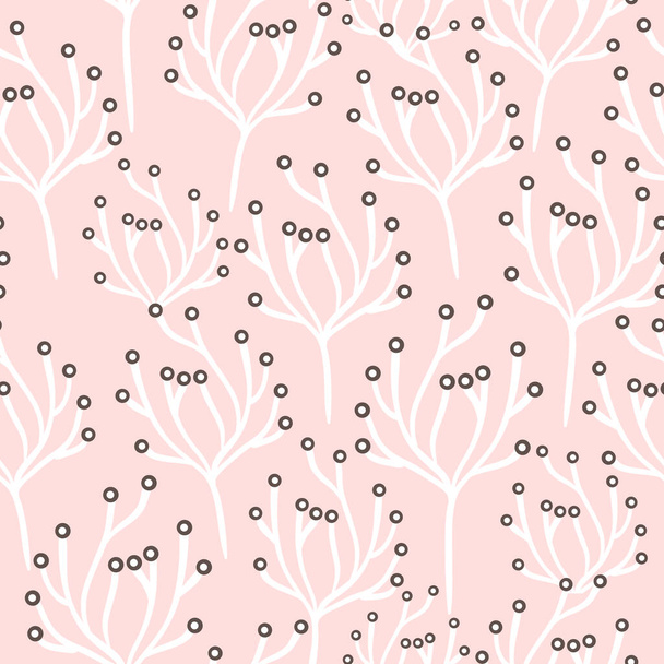 Floral seamless pattern with flowers, branches. Delicate floristic background.Stylish vector texture great for fabric, textile, wrapping, apprel - Vektor, Bild