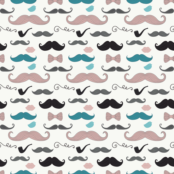 Hipster Retro Vintage Doodle Seamless Pattern - Vector, Image