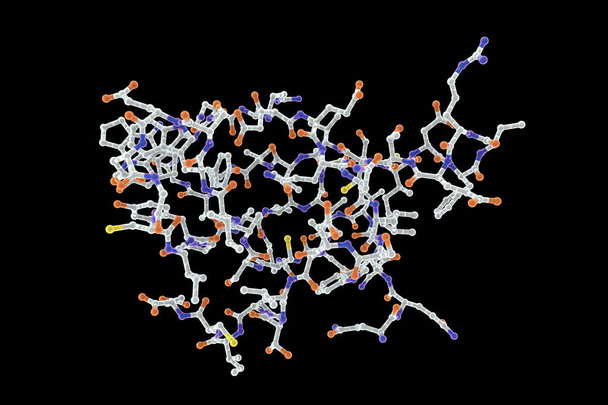 Molecule of Survival motor neuron protein, SMN, 3D illustration. La deficiencia de SMN es una causa de atrofia muscular espinal - Foto, Imagen