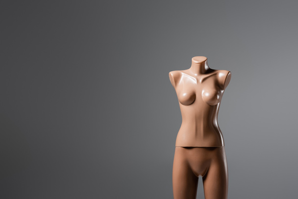 plastic mannequin isolated on grey with copy space - Photo, Image