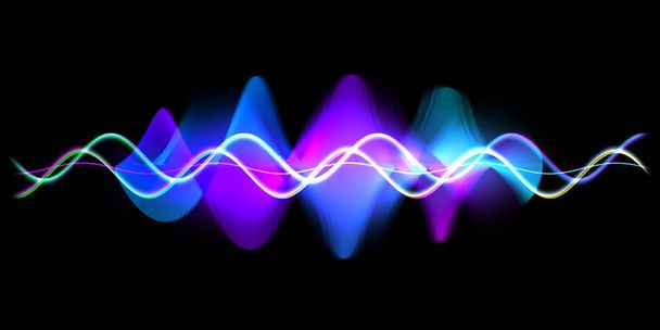 Parlando linee d'onda sonora illustrazione.Colorato gradiente movimento sfondo astratto. - Foto, immagini