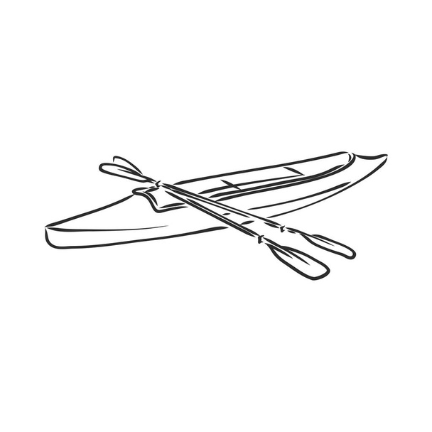 croquis vectoriel kayak sur fond blanc - Vecteur, image