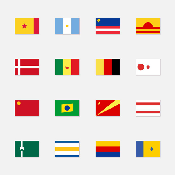 Set of fictional flags. World fantasy flags for fiction. Made up rectangle flags of non-existent countries.  - Vektor, obrázek