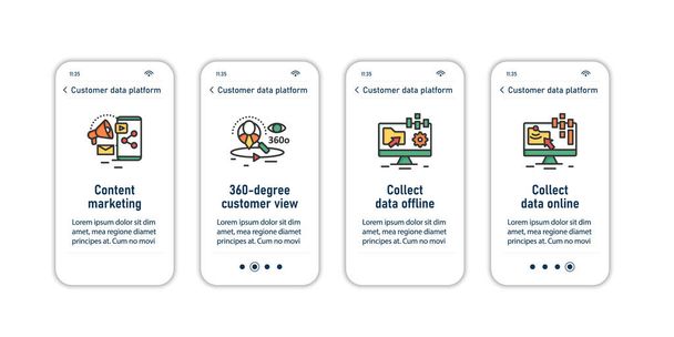 Платформа для клиентов на экранах мобильных приложений - Вектор,изображение