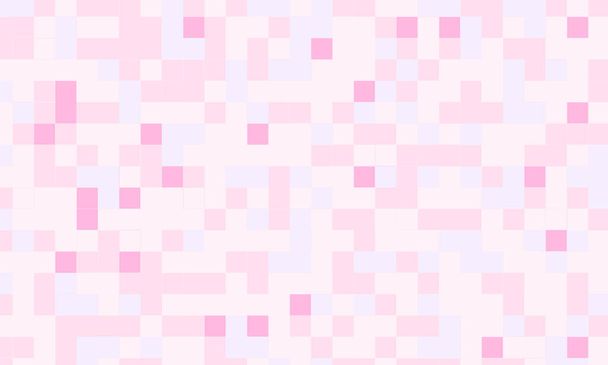 Astratto quadrato pixel mosaico rosa sfondo geometrico modello senza cuciture in colori pastello. 8 bit - Foto, immagini