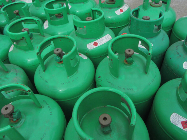 gas embotellado en cilindros de gas, para el almacenamiento y transporte - Foto, Imagen