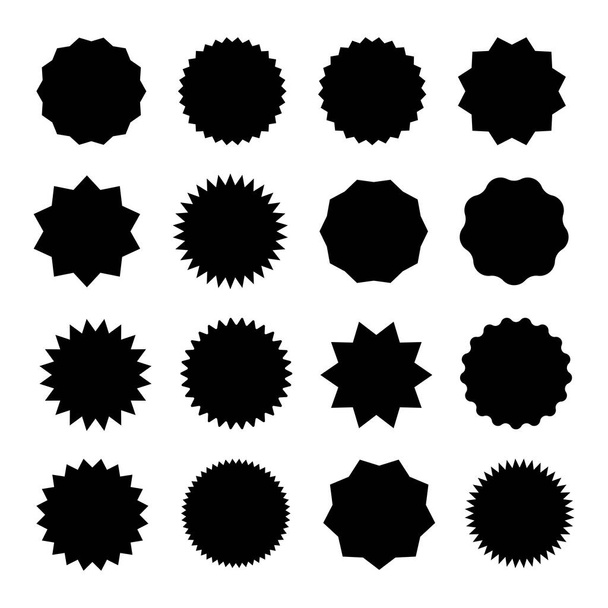 Fekete vektor bolt címke formák. Matricagyűjtemény. Jelvény, árcédula készlet - Vektor, kép