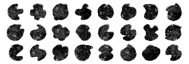 Случайные формы гранжа. Текстурированный фон векторной коллекции. Абстрактные чёрные формы - Вектор,изображение
