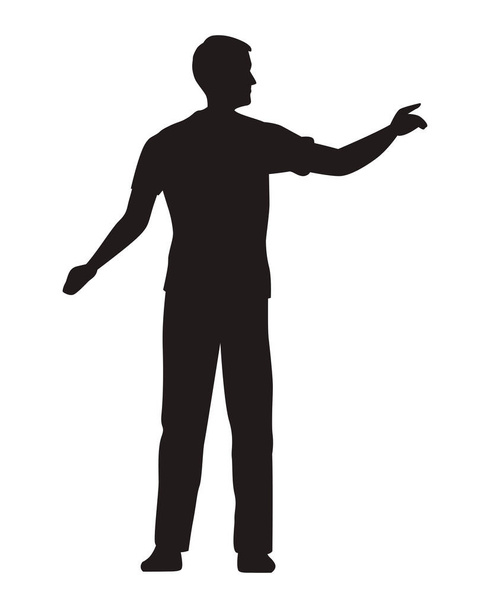 man indexing silhouette - Vector, Image