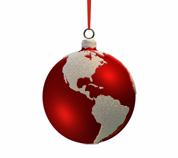 Christmas Bulb With Continents - Americas - Photo, Image