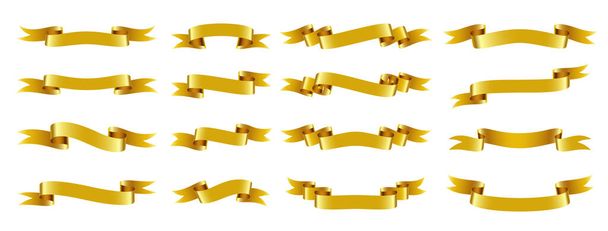Cinta de oro etiqueta brillante marco vintage conjunto de banner - Vector, Imagen