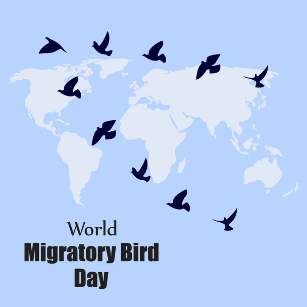 Векторная иллюстрация Всемирного дня миграционной птицы, 8 мая. - Вектор,изображение