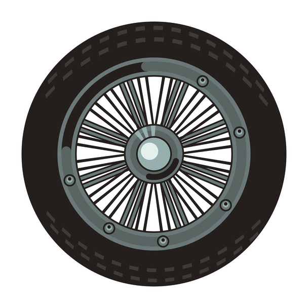 motorcycle tire icon - Vector, Image