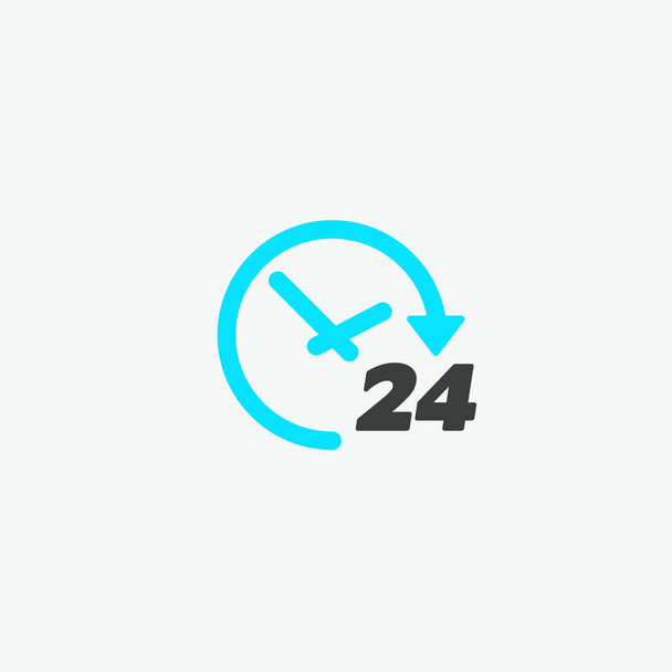 24 Hour Clock Colour Vector Icon - Vector, Image