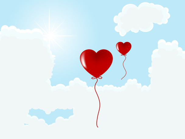 Valentine heart balloons - Vector, afbeelding