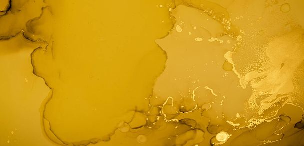 Gold Fluid Art. Abstract Marble Background. - Φωτογραφία, εικόνα
