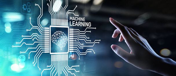 Algoritmos de aprendizado profundo de máquina, inteligência artificial, IA, automação e tecnologia moderna no negócio como conceito - Foto, Imagem