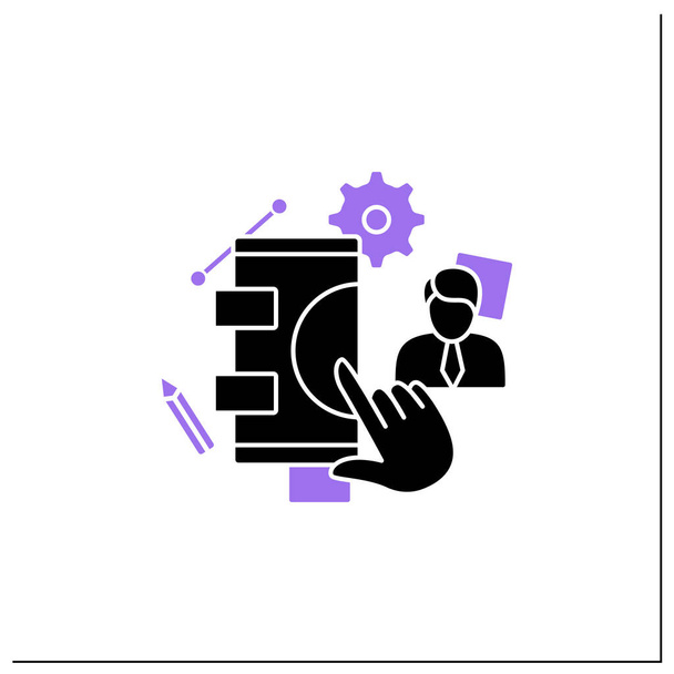 Ikona testowania glifu przez użytkownika - Wektor, obraz