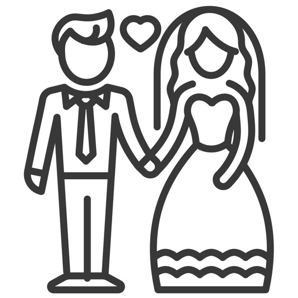 Brautpaar Bräutigam-Ikone in der Kategorie Liebe & Romantik - Vektor, Bild