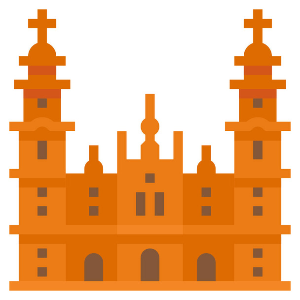 építészeti katedrális mérföldkő ikon Kultúra & közösségek kategóriában - Vektor, kép