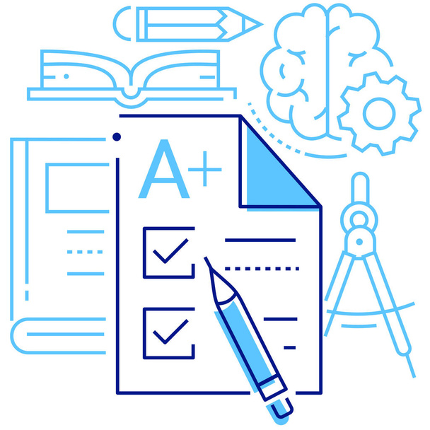 education exam school icon in Filled outline style - Vector, Image