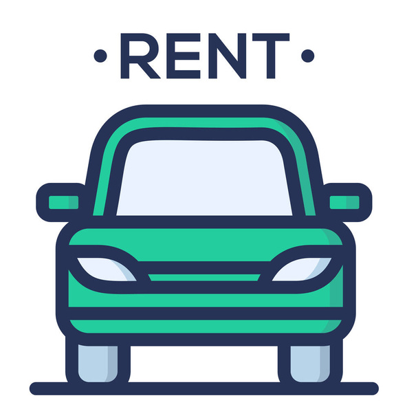 car rent service icon in Filled outline style - Vector, Image