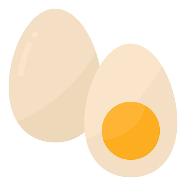 boiled eggs food icon in Flat style - Vector, Image
