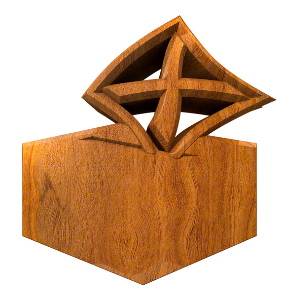 σύμβολο της διάθεσης μιας ψηφοφορίας ολίσθηση σε μια κάλπη πάνω σε λευκό φόντο σε ξύλο - Φωτογραφία, εικόνα