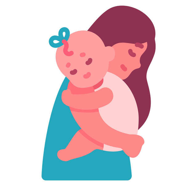 икона обнимашек мамы - Вектор,изображение