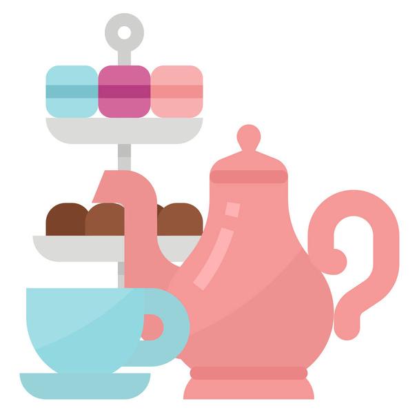 popołudniowa ikona kawy piekarniczej - Wektor, obraz