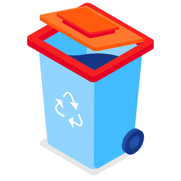 recycling bin container icon - Vector, Image