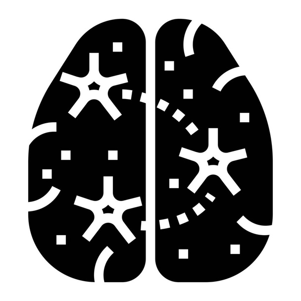 значок частинок мозку в суцільному стилі
 - Вектор, зображення