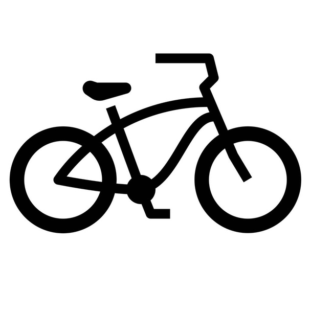 ソリッドスタイルの自転車クルーザーアイコン - ベクター画像