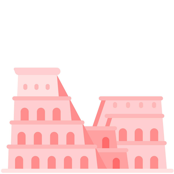 épület olaszos colosseum ikon - Vektor, kép