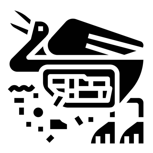 bird eat plastic icon - Διάνυσμα, εικόνα