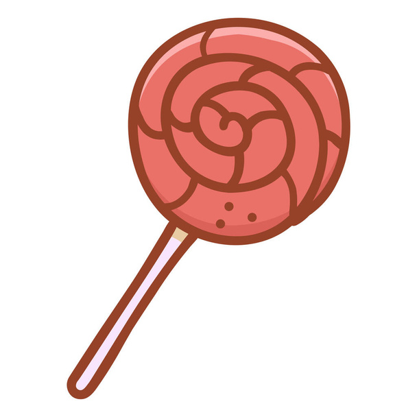 caramelo postre comida icono en estilo de contorno lleno - Vector, Imagen