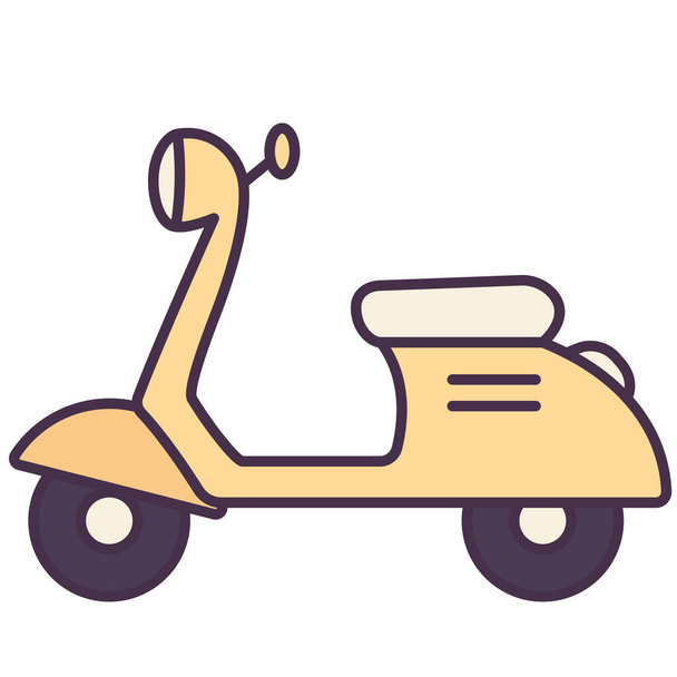 motocykl skútr ikona ve vyplněném obrysu stylu - Vektor, obrázek