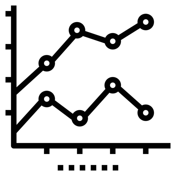 ikona spotkania linii wykresów w stylu Zarys - Wektor, obraz