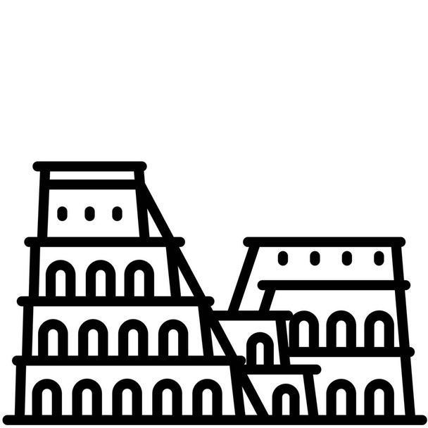 edificio histórico ícono italia - Vector, Imagen