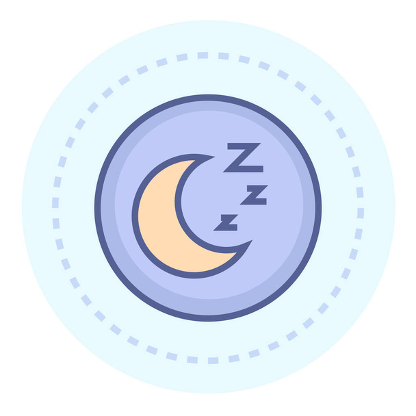 hibernacja księżyc noc ikona w wypełnione zarys stylu - Wektor, obraz