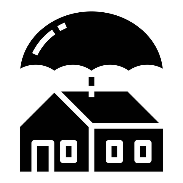 ícone da casa de cobertura de edifício em estilo sólido - Vetor, Imagem