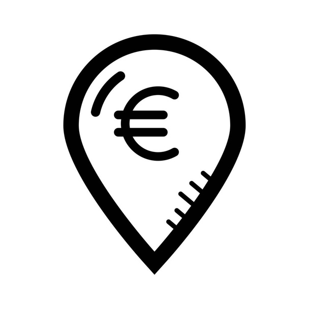 zakelijke distributie euro icoon in Outline stijl - Vector, afbeelding