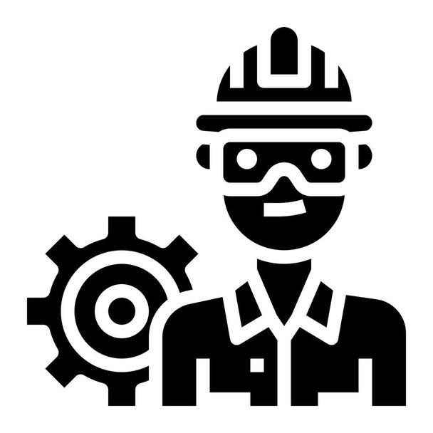 ícone de ocupação avatar engenheiro em estilo sólido - Vetor, Imagem