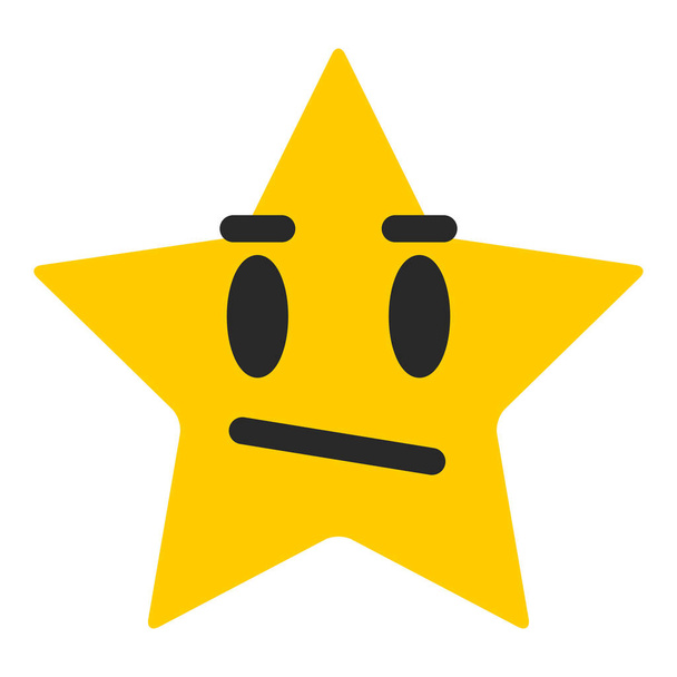 średnia ikona emotikony emotikony emoji w stylu Flat - Wektor, obraz