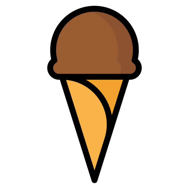 chocolate cream ice icon in Filled outline style - Vector, imagen